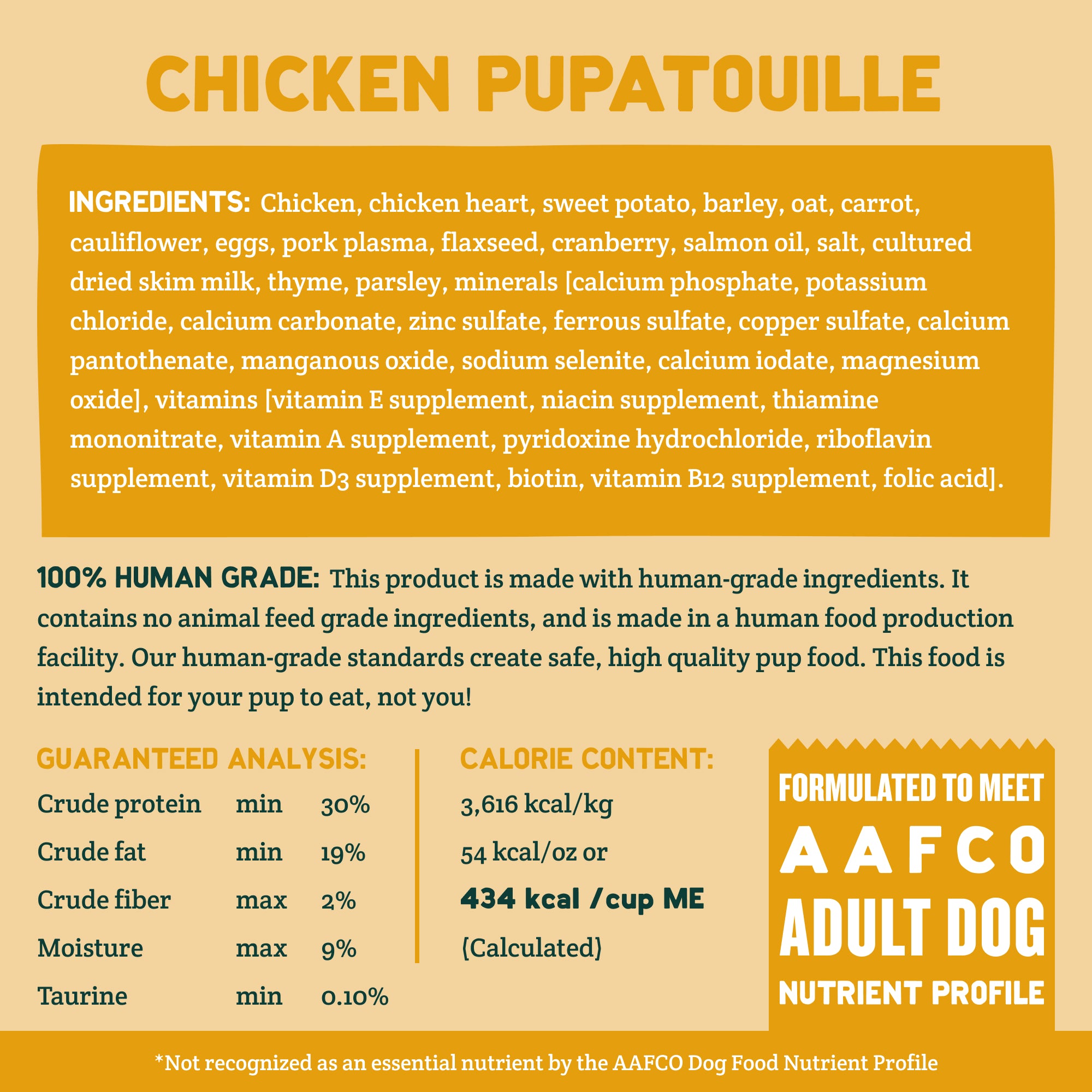 Chicka Pupatouille Nutrition Facts