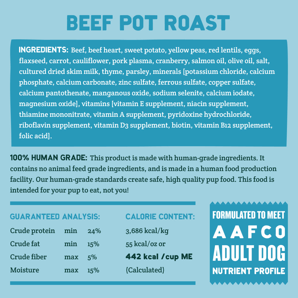 Beef Pot Roast 4LB Single Nutrition Facts
