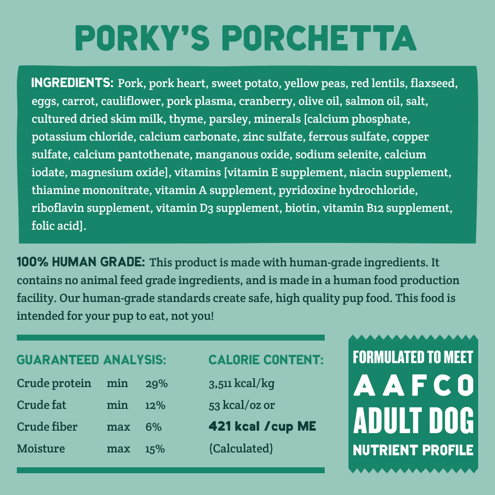 Porky's Porchetta 4LB Single Nutrition Facts